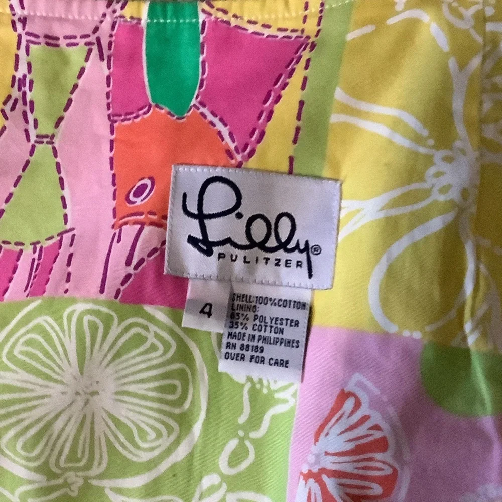 Vintage Lilly Pulitzer Reversible‎ Patchwork wrap Skirt 4 Preppy Resort Rare